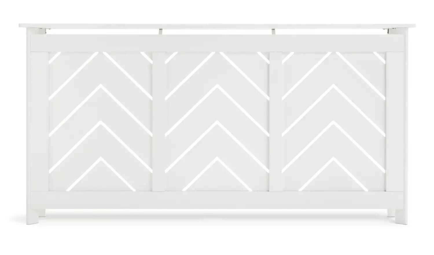 Habitat Chevron Large Radiator Cover White | Modern Radiator Cabinet with