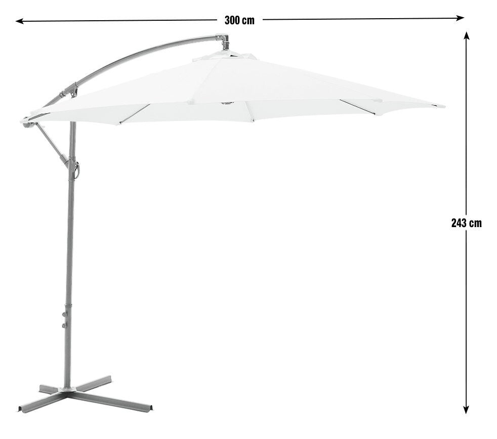 3m Overhanging Garden Parasol - Cream (B Grade 14201)