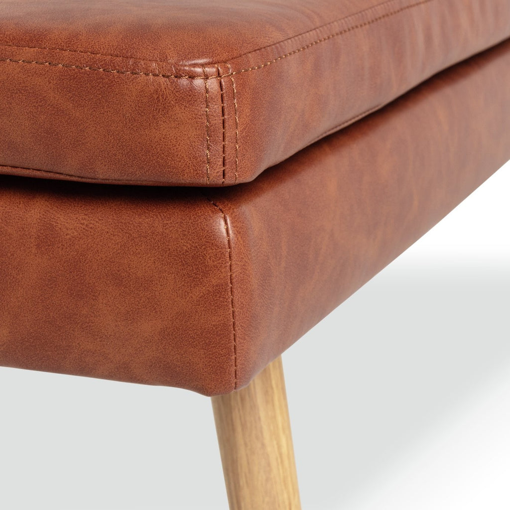 Lex Faux Leather Dining Bench - Tan ( B Grade )