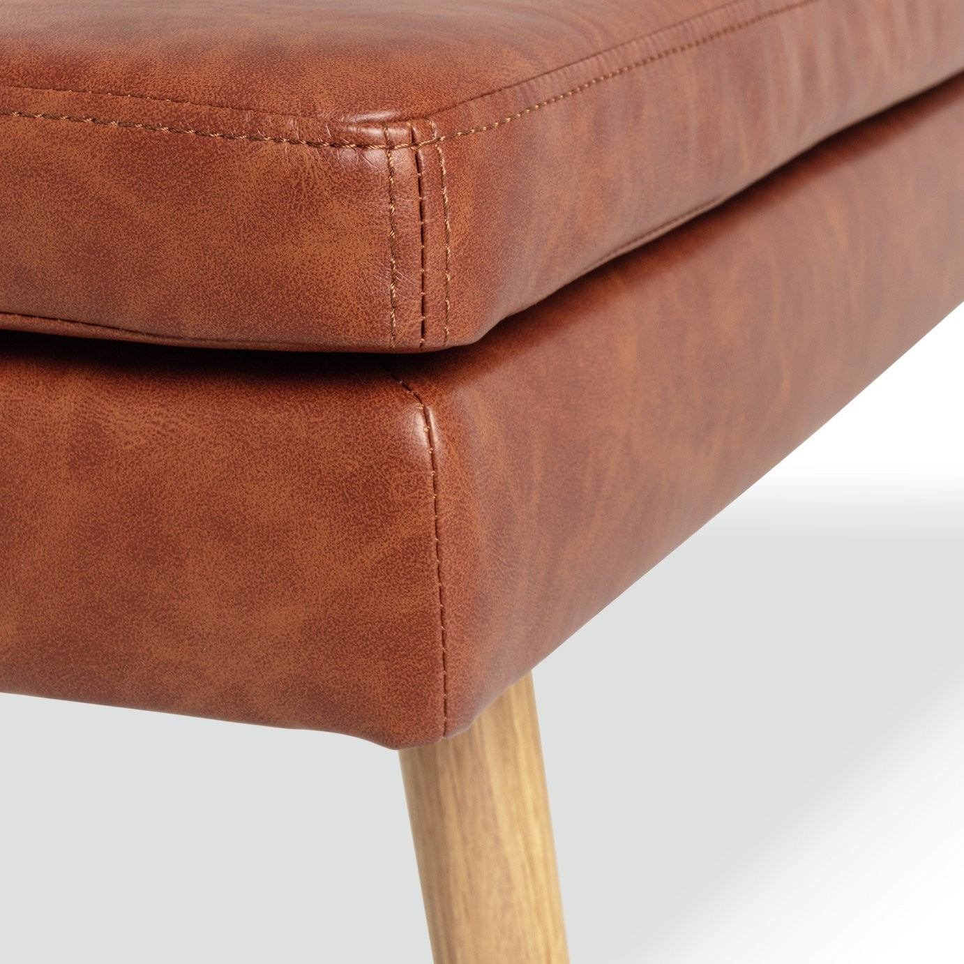 Lex Faux Leather Dining Bench - Tan ( B Grade )
