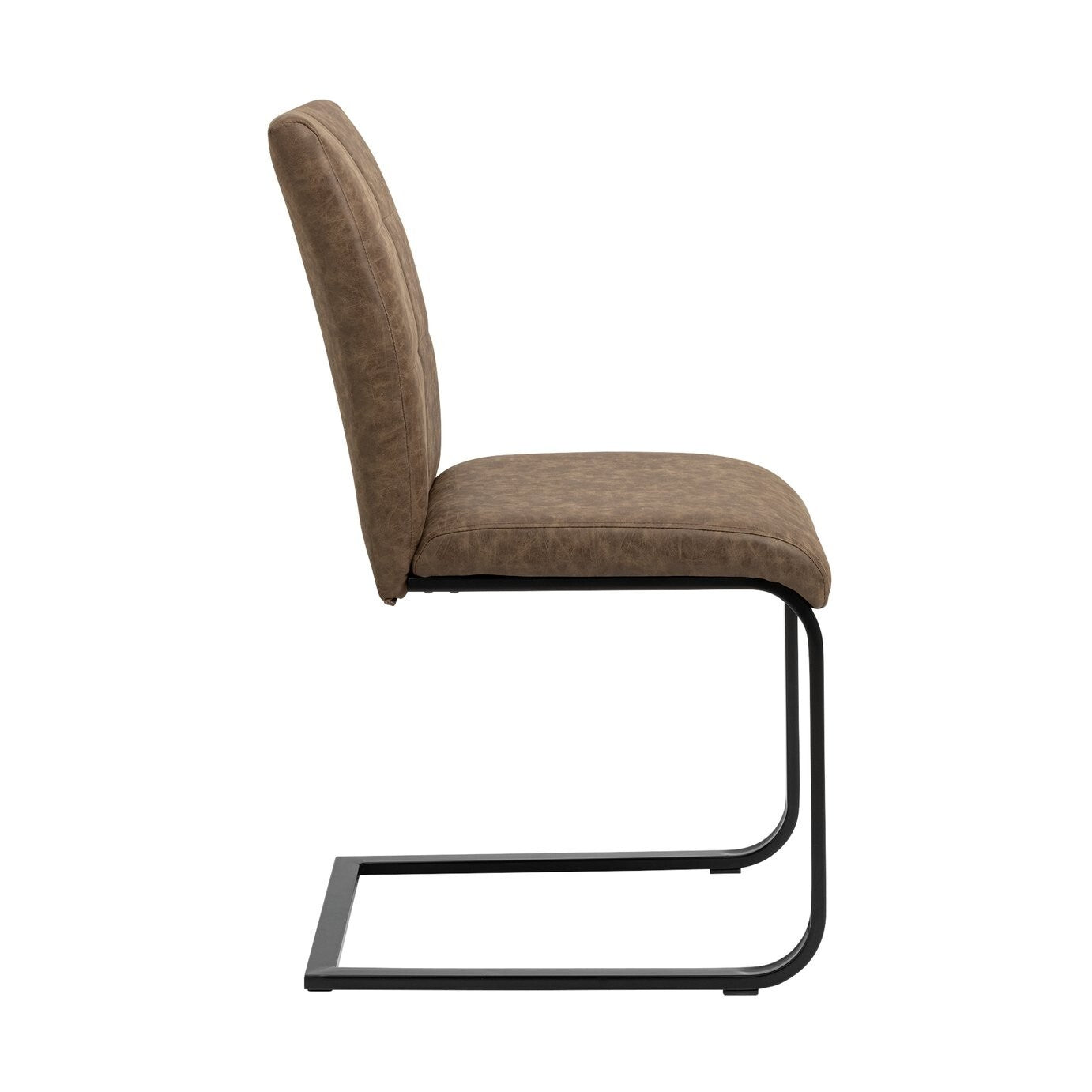 Bronson Pair of Faux Leather Dining Chairs- Brown
