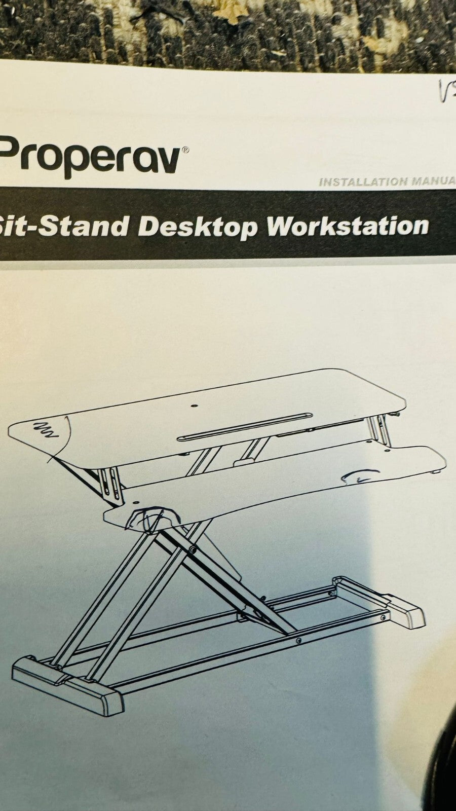 ProperAV Two-Tier Stand-Up Desk Workstation - Black ( B Grade 19232 )