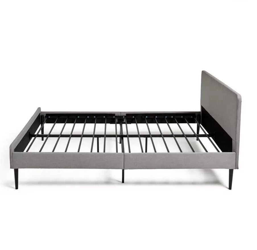 Kristopher Small Double Fabric Bed Frame - Grey