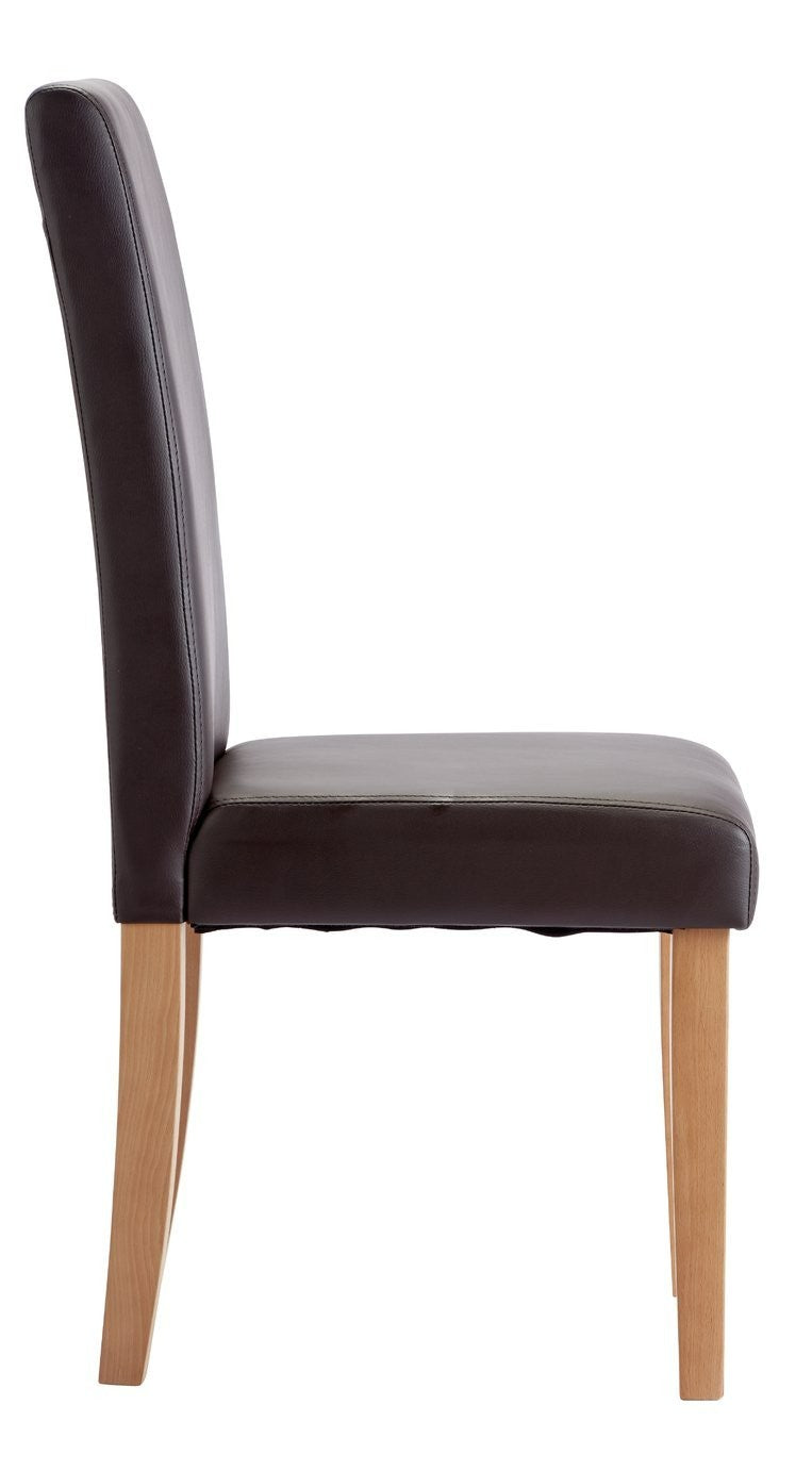 Home Pair of Midback Dining Chairs - Chocolate | midback dining chair set