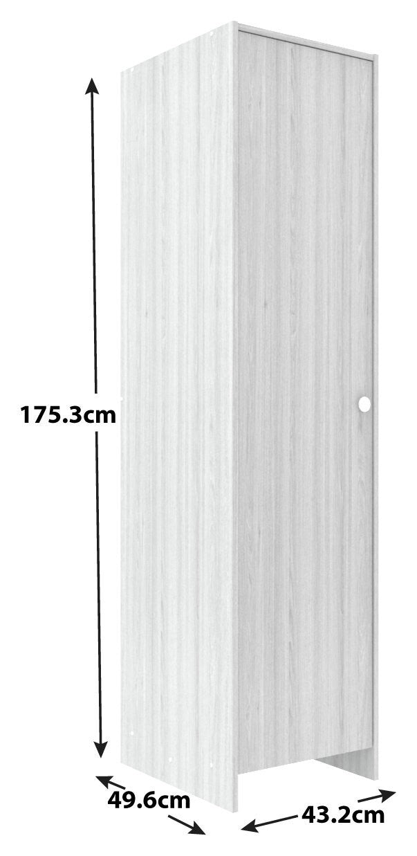 Seville 2 Piece 1 Door Wardrobe Set - Oak