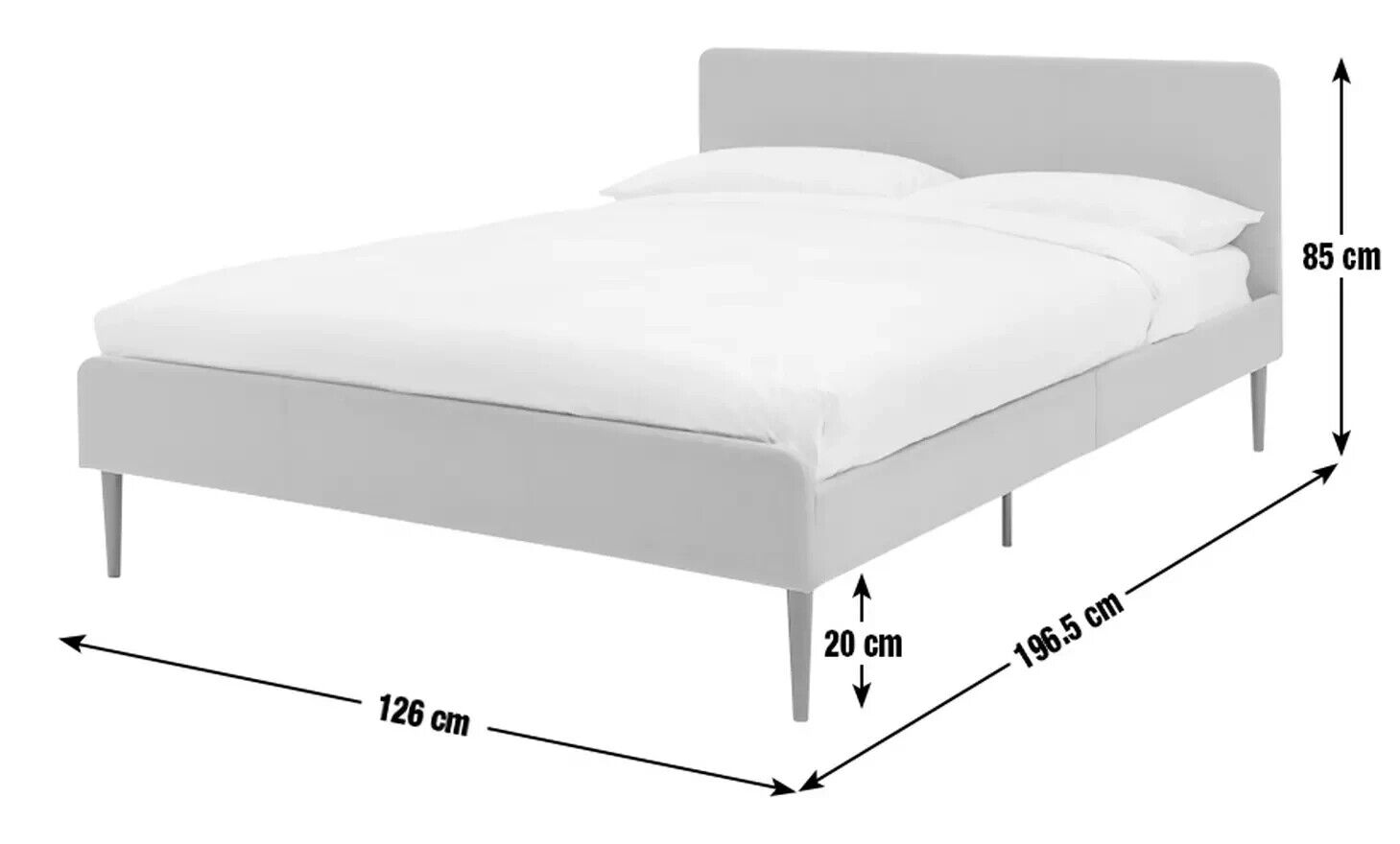 Kristopher Small Double Fabric Bed Frame - Cream