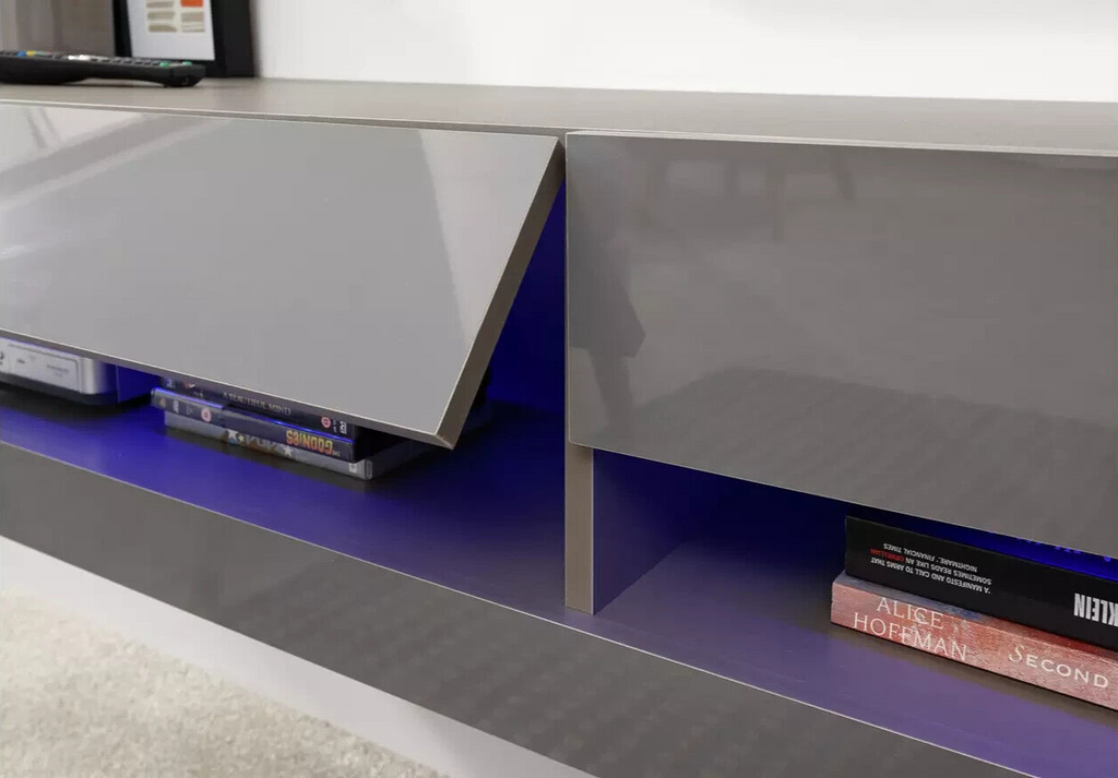 GFW Galicia 180cm LED Wall TV Unit - Grey