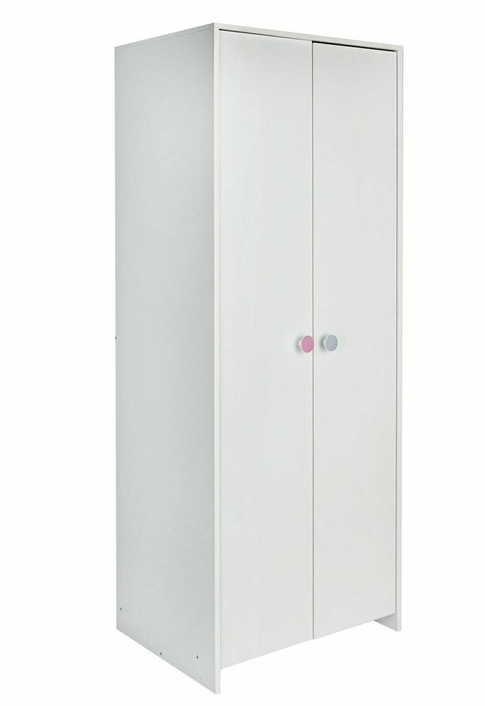 Habitat Kids Juno 2 Door Wardrobe - White | White Childrens Wardrobe Storage Uni