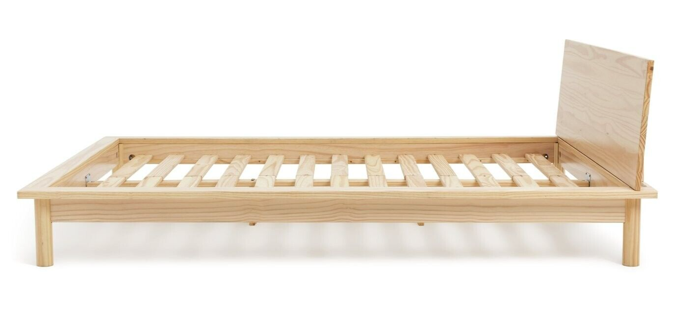 Habitat Akio Double Wooden Platform Bed Frame - Natural
