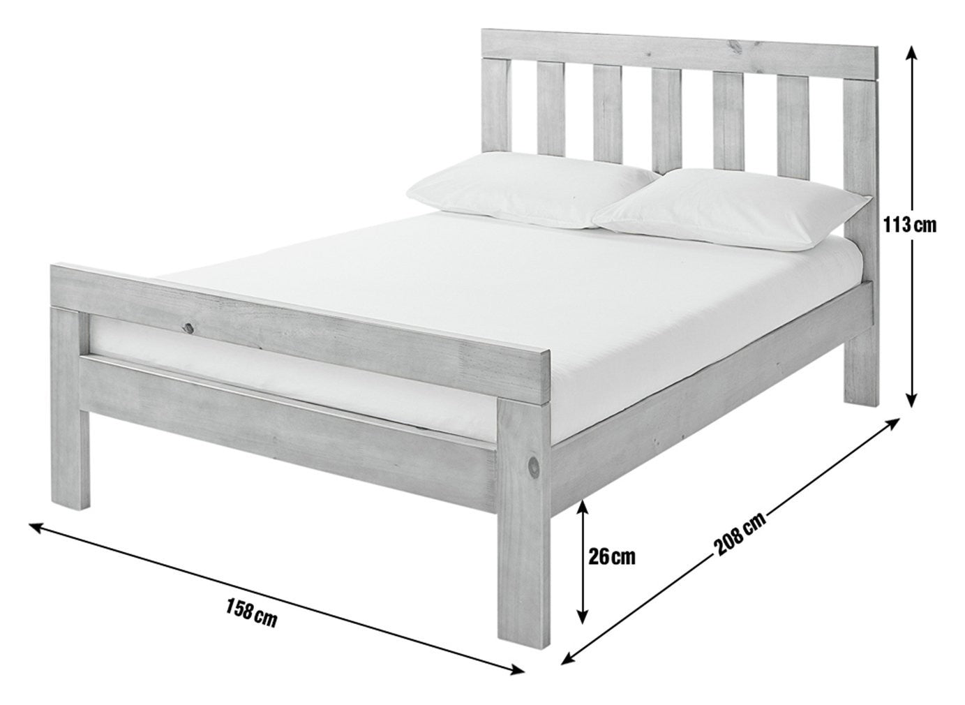 Home Chile Kingsize Wooden Bed Frame - Dark Wood | classic wooden bed frame