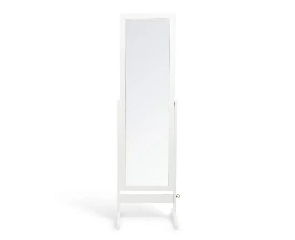Full Length Wooden Cheval Mirror - White