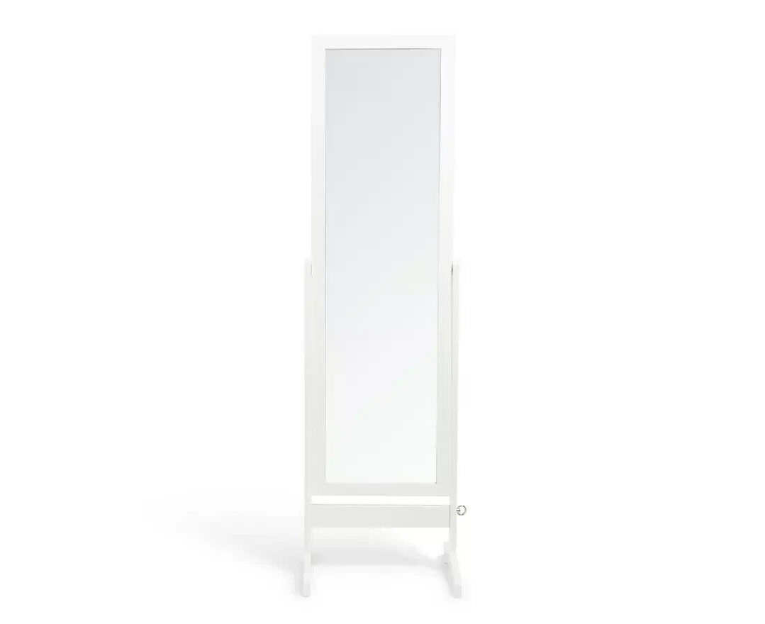 Full Length Wooden Cheval Mirror - White