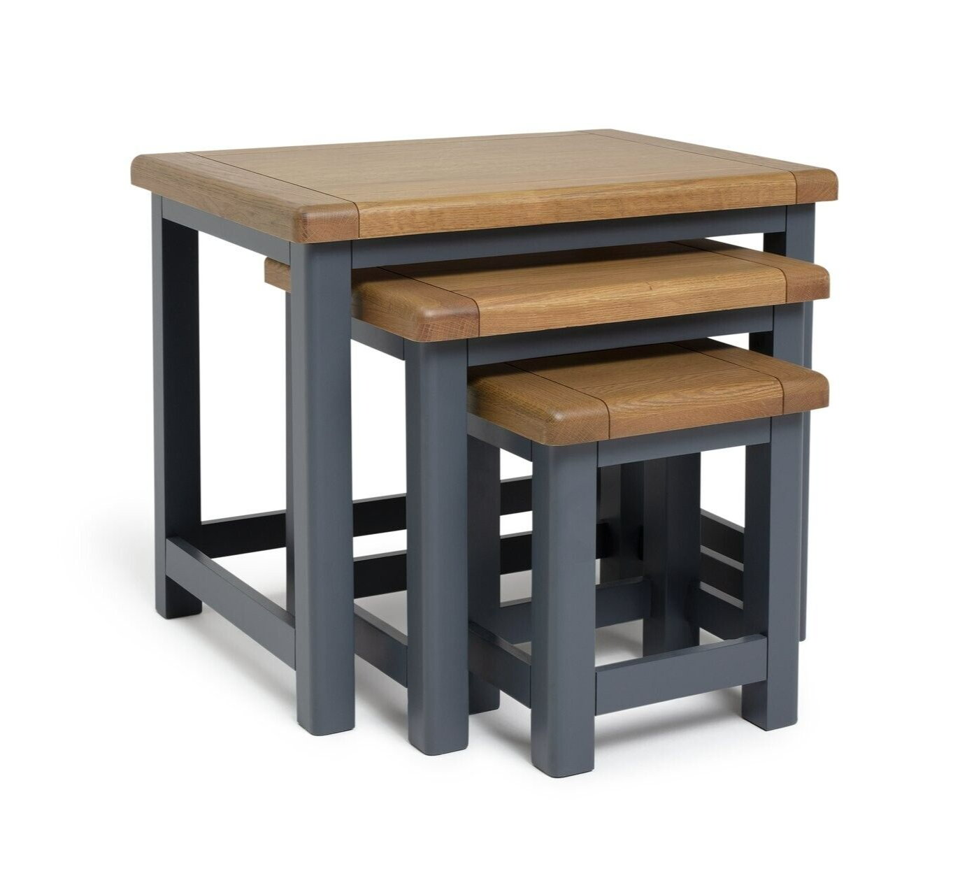 Kent Nest of 3 Tables - Grey & Oak