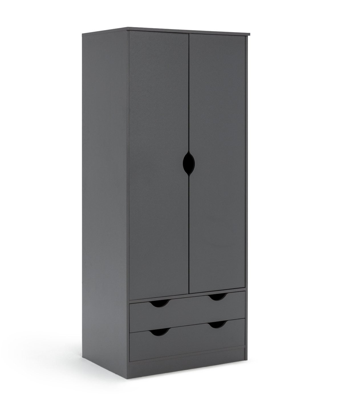 Pagnell 2 Door 2 Drawer Wardrobe - Grey | compact wardrobe