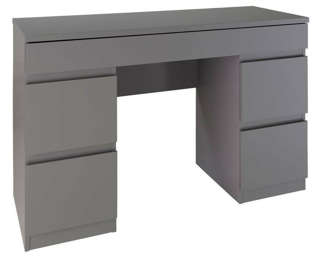 Habitat Jenson 6 Drawer Dressing Table Desk - Grey Gloss | Bedroom Makeup Desk