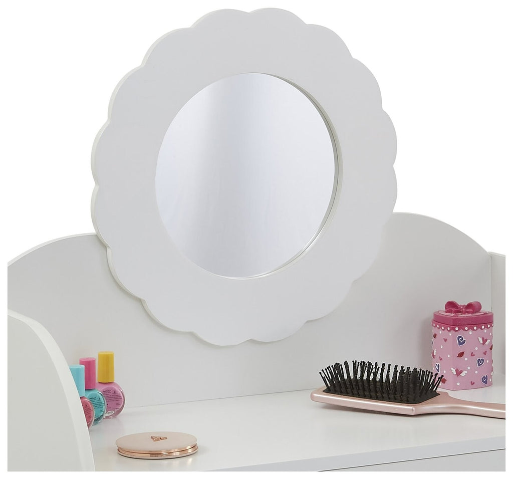 Liberty House Kids mirror Dressing Table And Stool - White