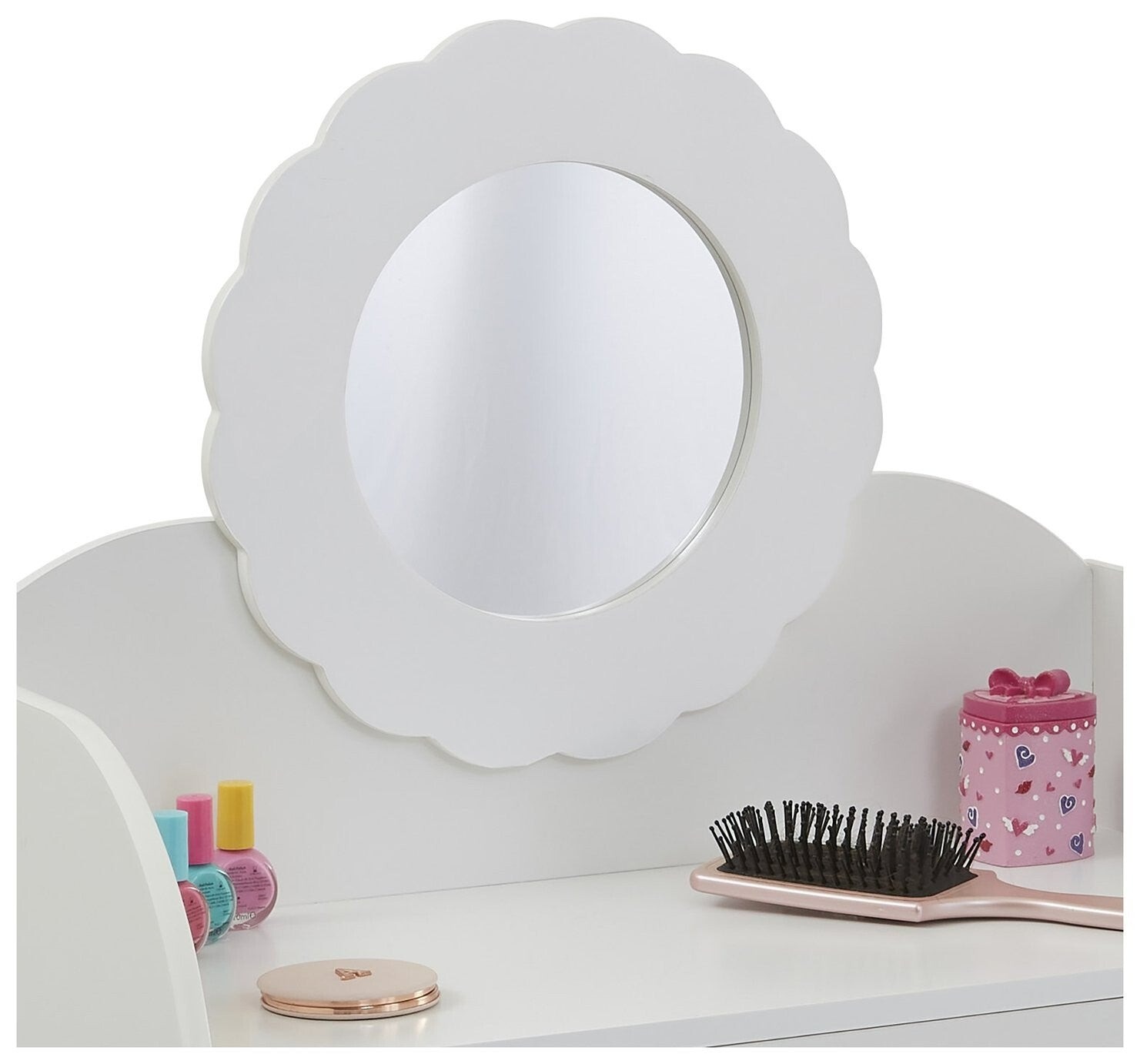Liberty House Kids mirror Dressing Table And Stool - White