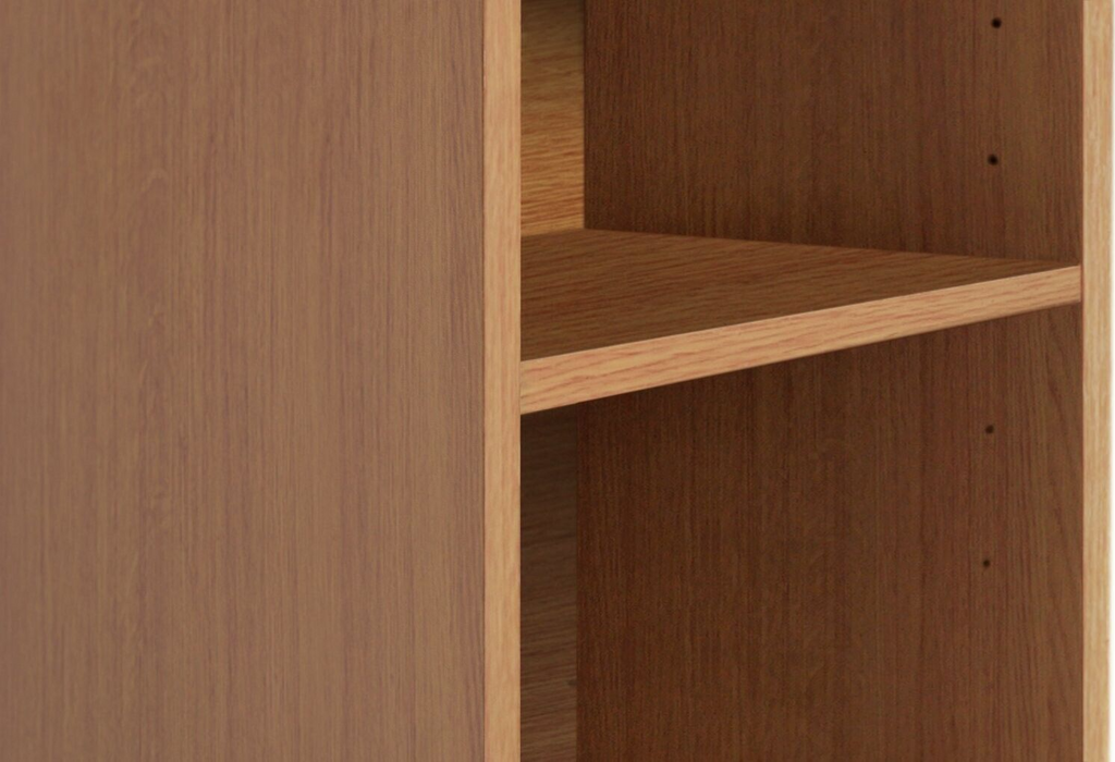 Maine Narrow 6 Shelf Bookcase - Shelving Storage Unit Display Cabinet - Oak