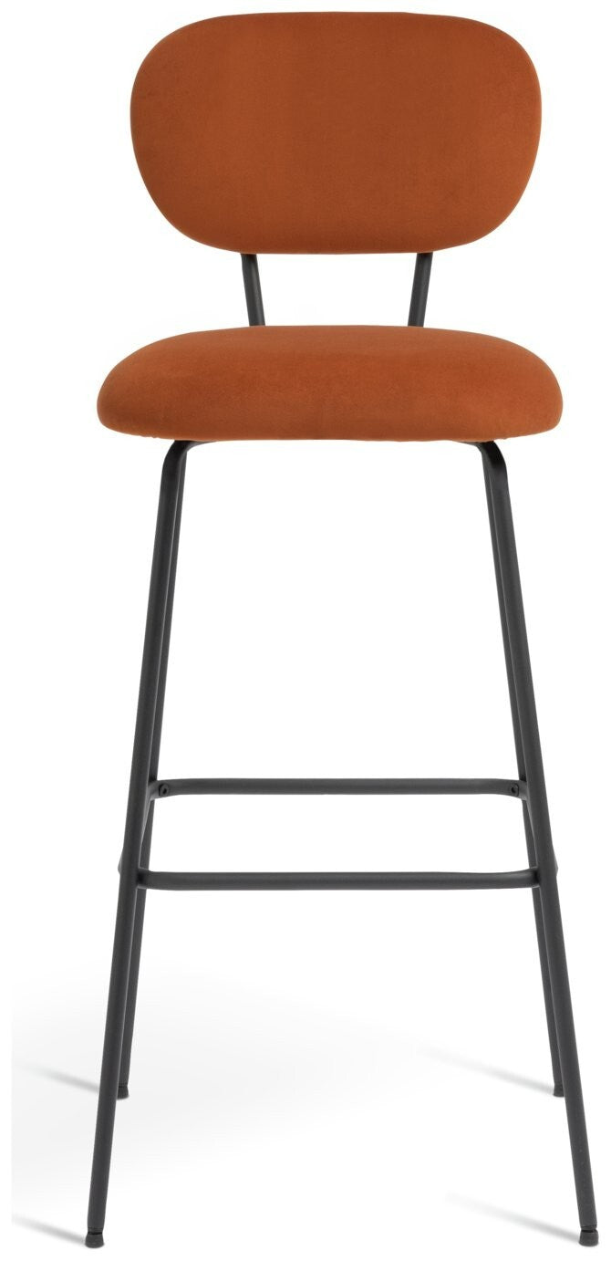 Ariana Pair of Fabric Counter Bar Stool - Copper
