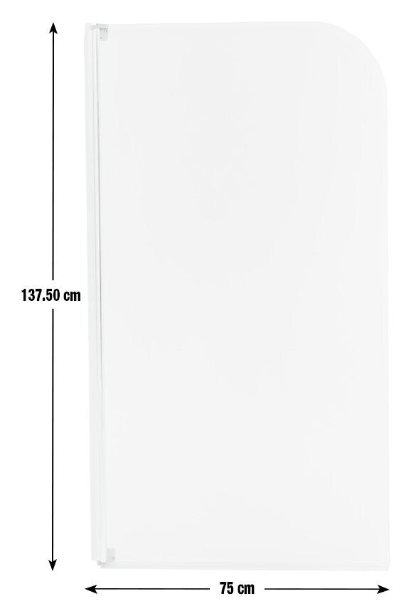 Half Frame Radius Bath Screen - Silver