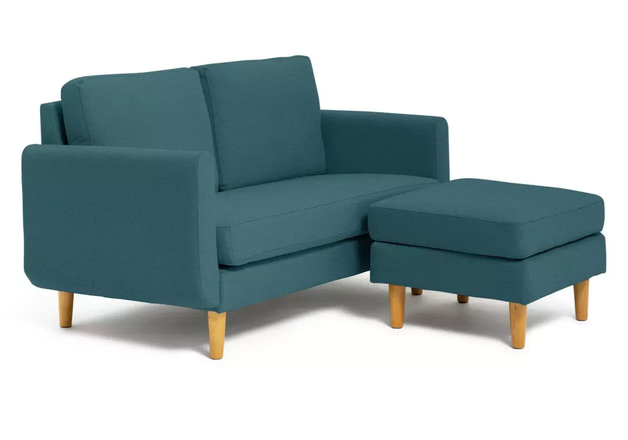 Habitat Remi Fabric 2 Seater Chaise Sofa in a box - Teal