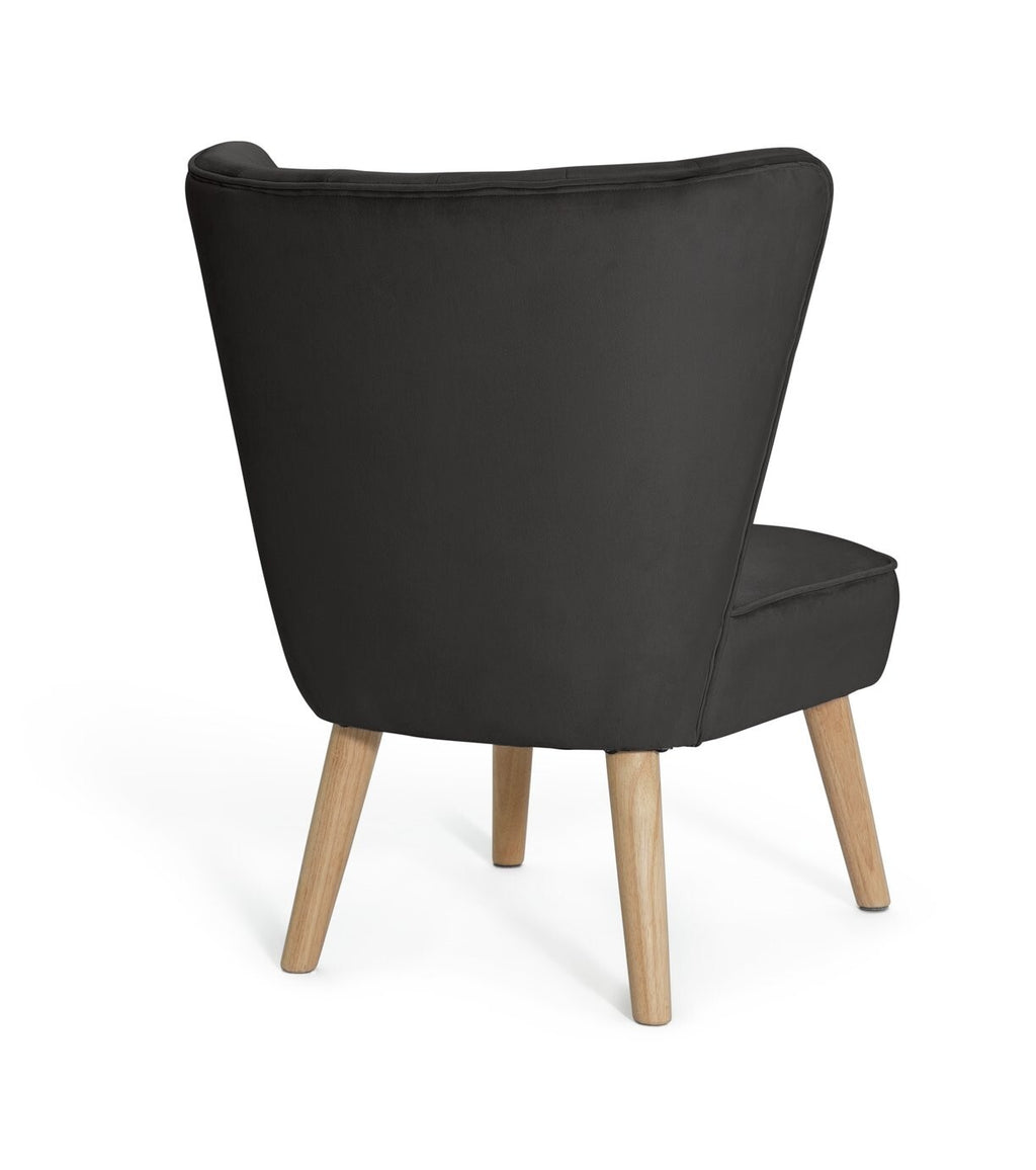 Habitat Alexis Velvet Cocktail Chair - Charcoal