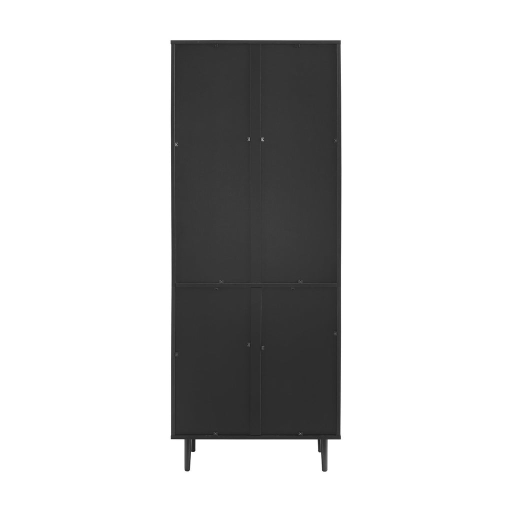 Walker Edison Hampton Hutch 2 Door Display Cabinet - Black
