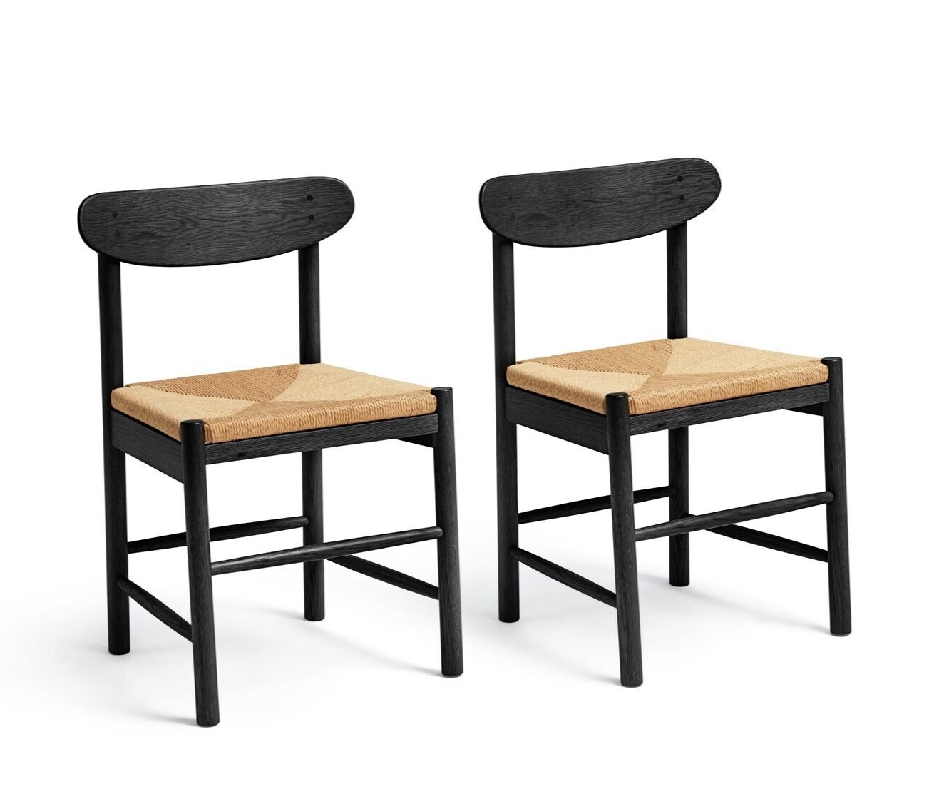 Habitat Hanna Pair of Wood Dining Chairs - Black