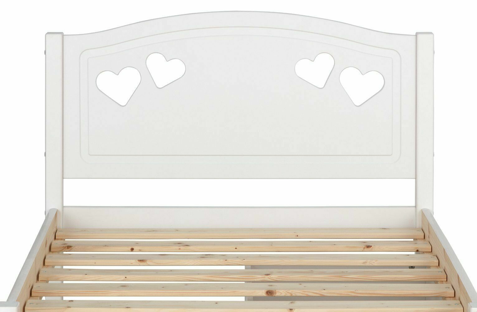 Home Mia Single Bed Frame with 2 Drawers - White | Bedroom Storage Bed for Kids