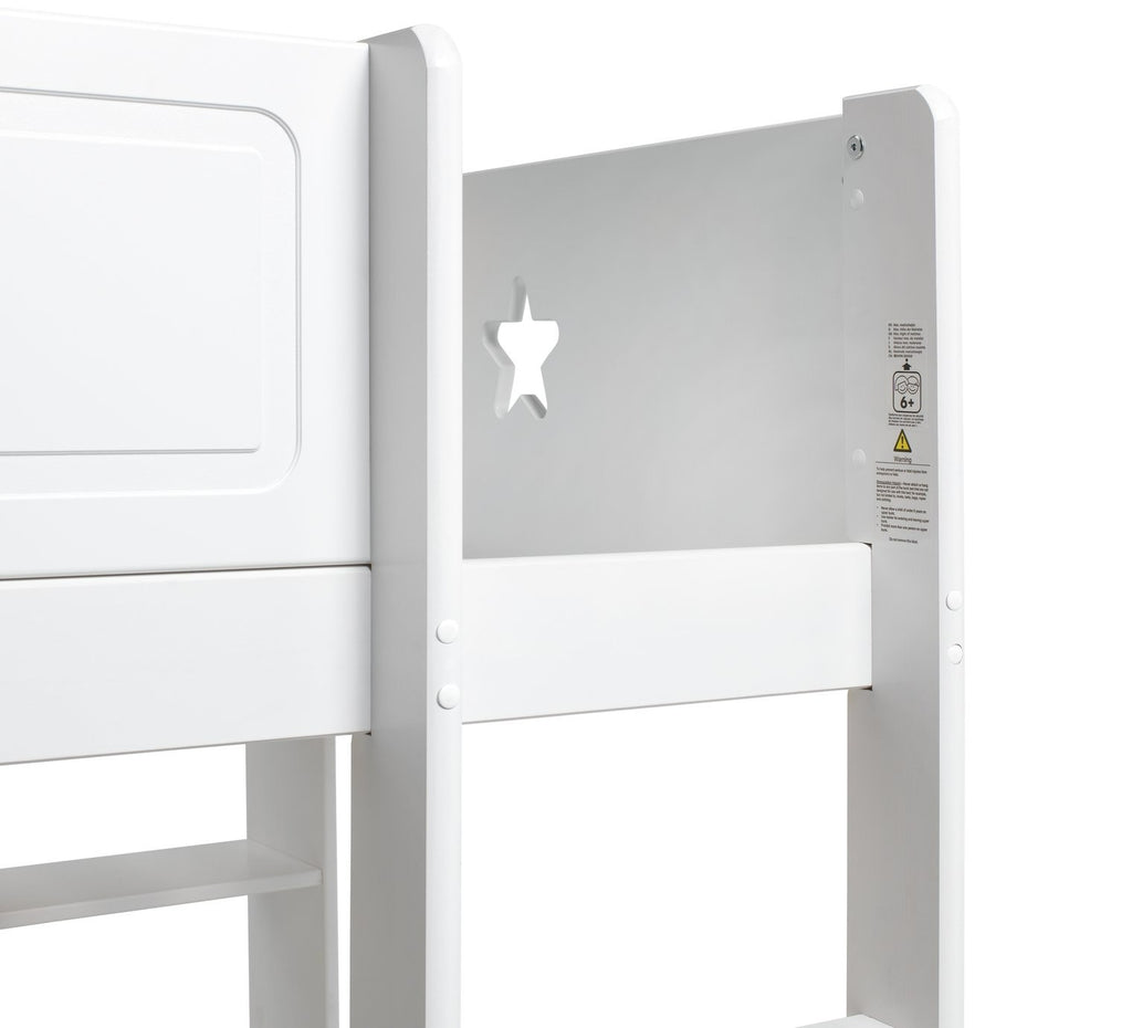 Stars High Sleeper Bed Frame - White | Children’s high bed frame