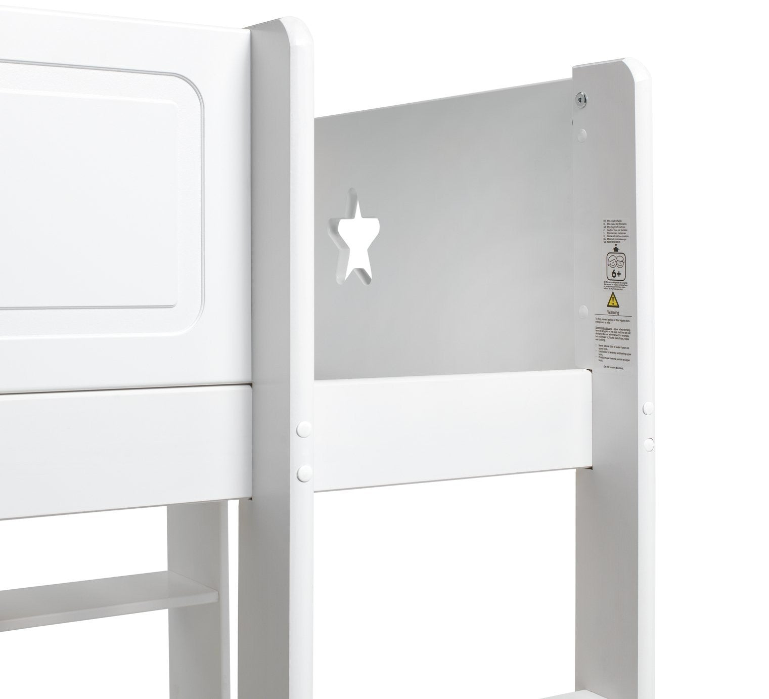 Stars High Sleeper Bed Frame - White | Children’s high bed frame