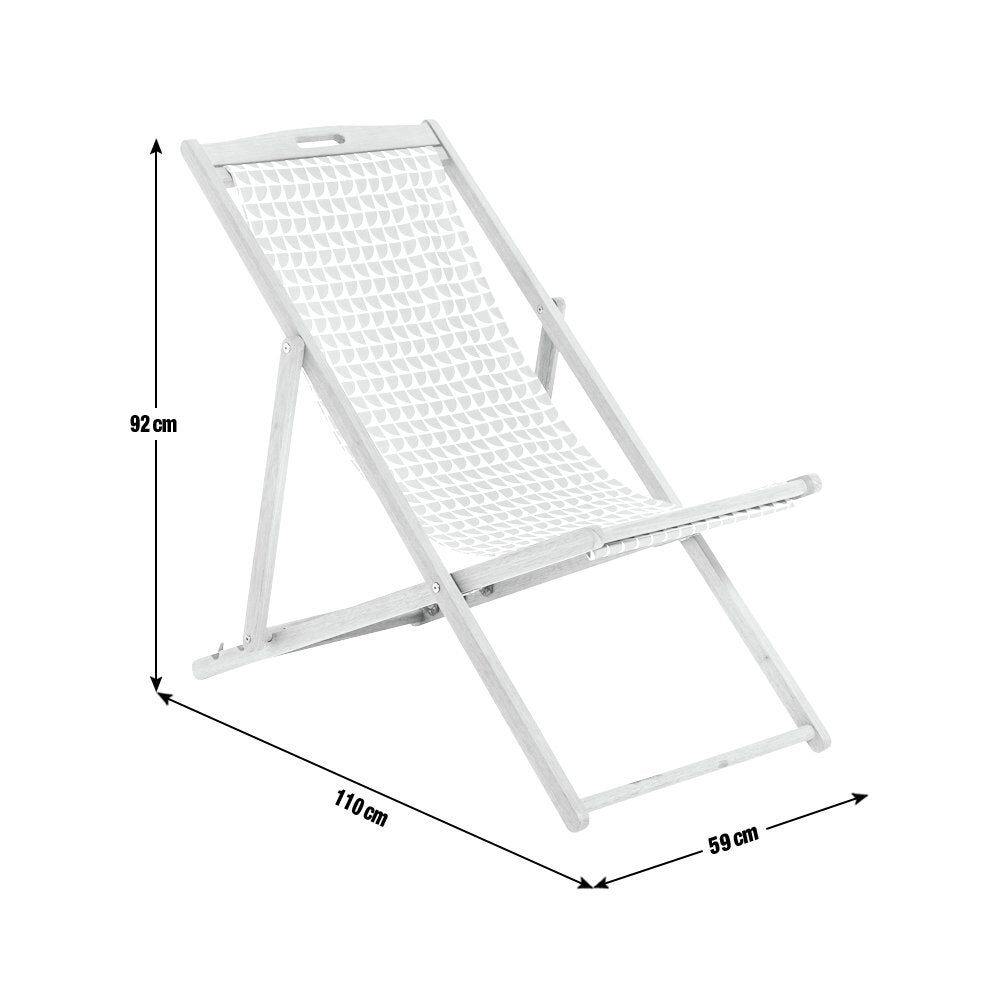 Habitat Wooden Deck Chair - Stripe