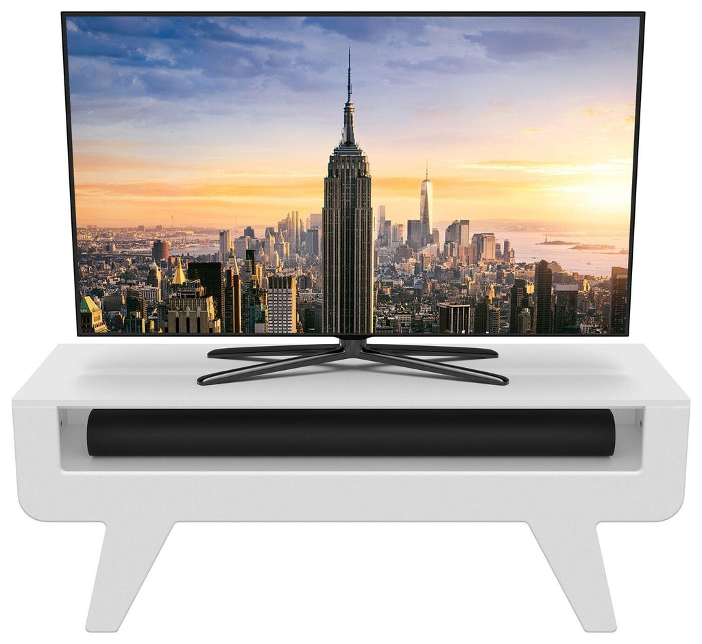 AVF TV Stand With Storage in Satin White - Up to 50 Inch TV Unit - 120cm Wide