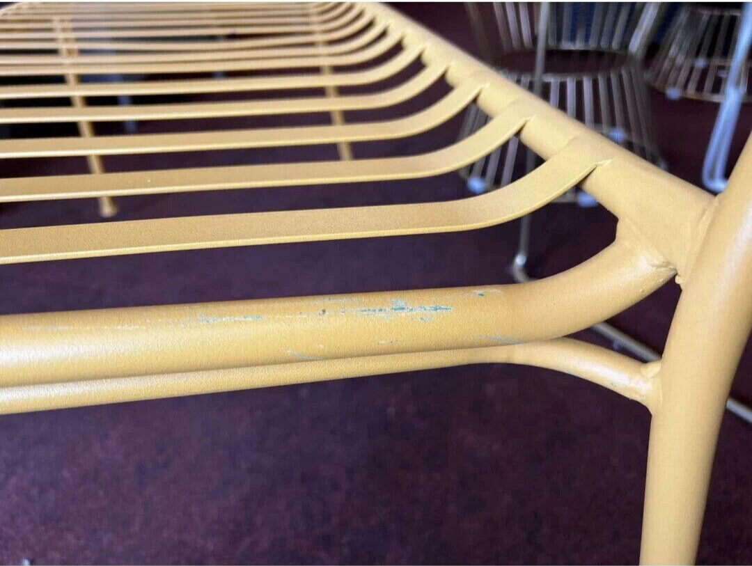 Habitat Indu 3 Seater Metal Garden Bench Outdoor - Yellow