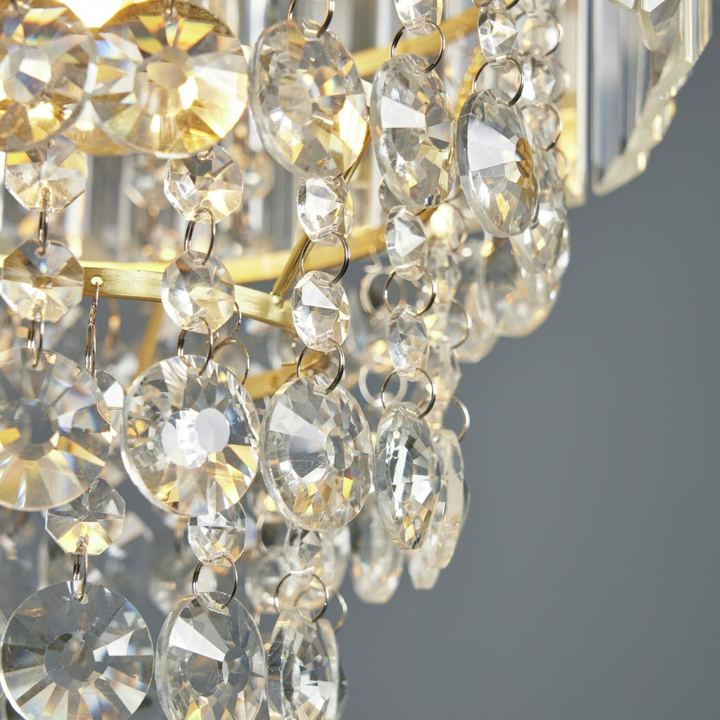 BHS Monroe Glass Easy Fit Pendant Light - Brass