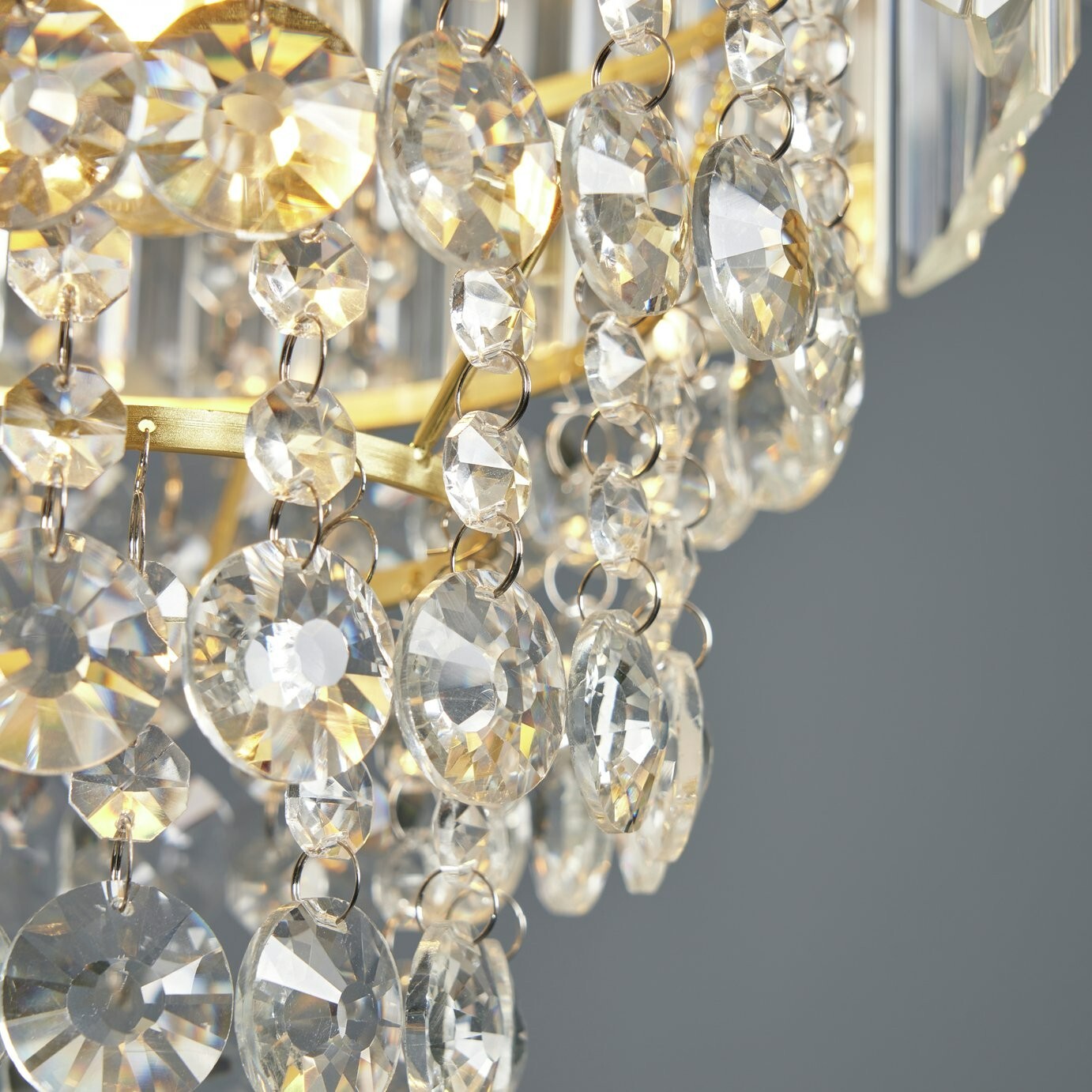 BHS Monroe Glass Easy Fit Pendant Light - Brass