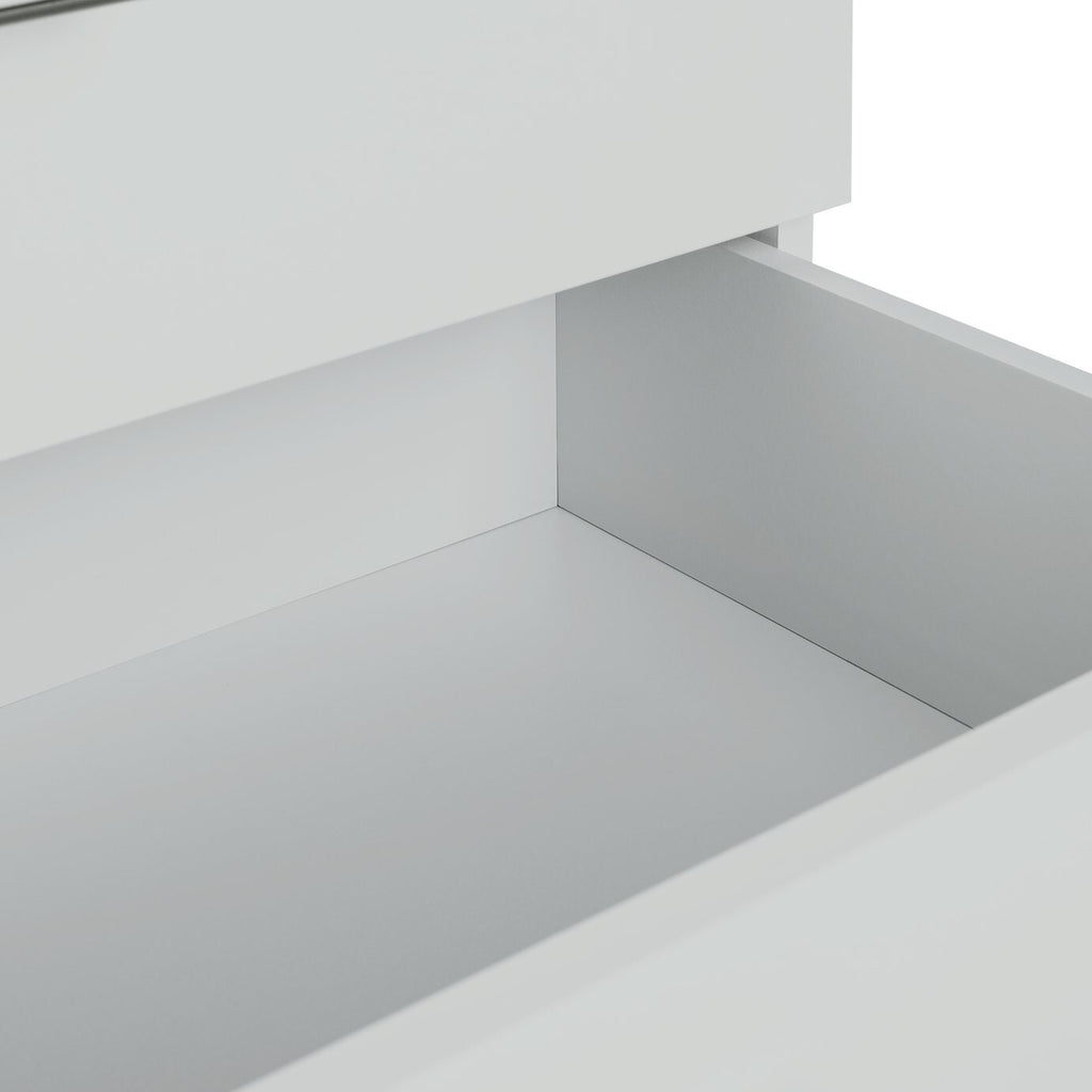 Home Brisbane 4 Drawer Chest Grey | Modern Storage Dresser Space Saver Furniture
