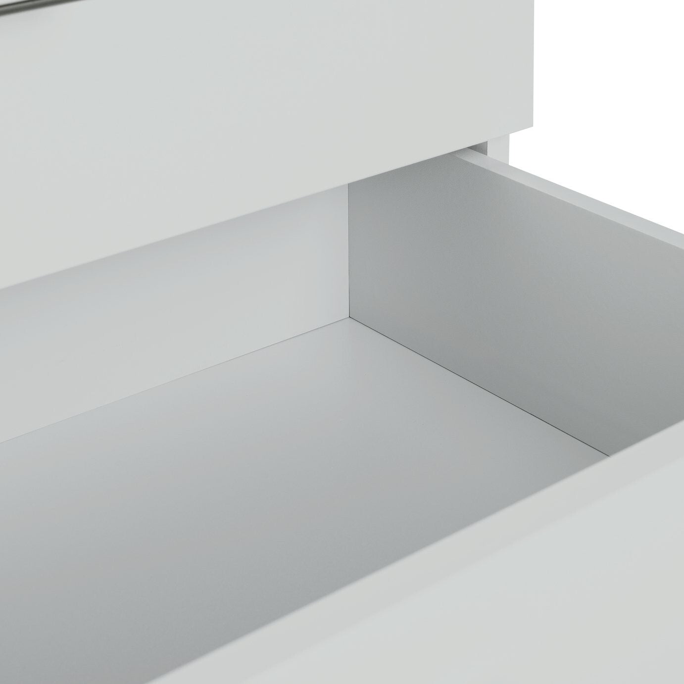 Home Brisbane 4 Drawer Chest Grey | Modern Storage Dresser Space Saver Furniture
