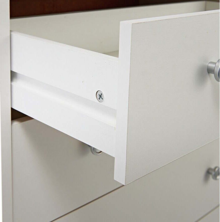 Home Seville 5 Drawer Chest - White|Bedroom Storage Unit  Clothes & Accessories