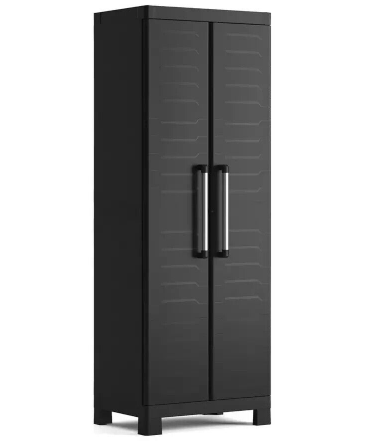 Keter Detroit Tall Indoor Garage Storage Cabinet - Black
