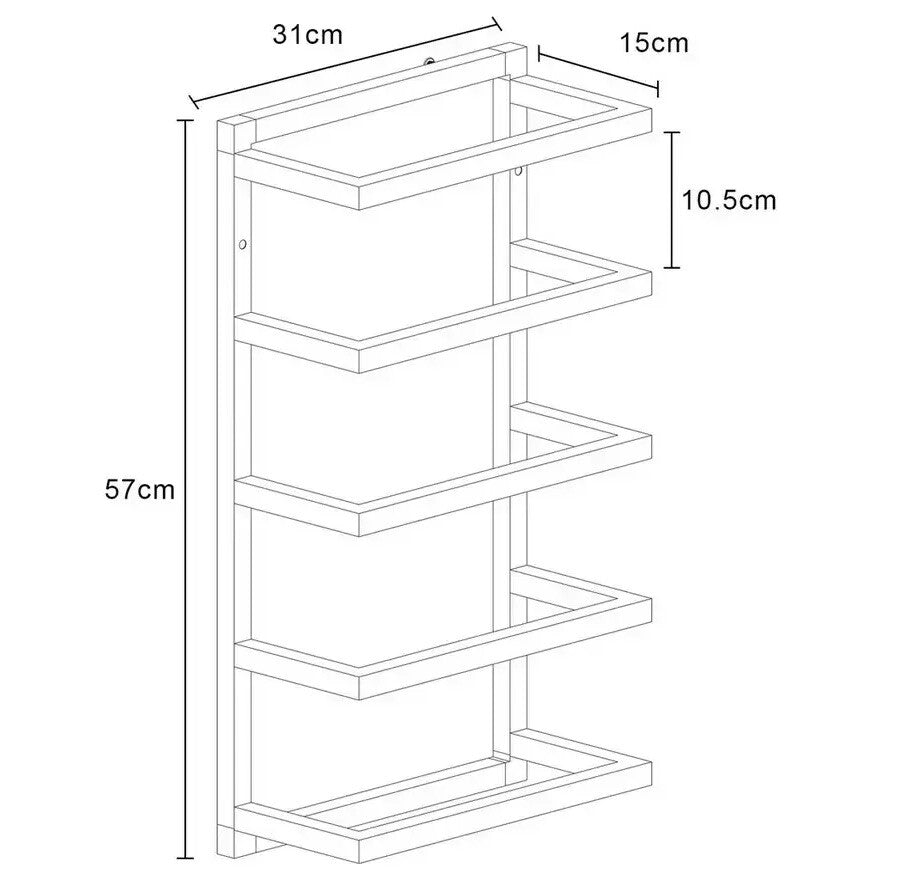 Lloyd Pascal 5 Tier Wall Mounted Towel Rack - Chrome