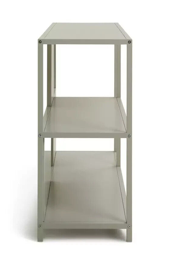Habitat Deon Short Metal Bookcase - Light Grey | Compact Shelf Office Storage