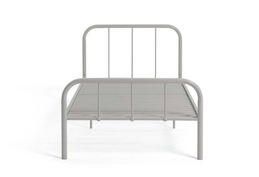 Home Charlie Single Metal Bed Frame White | Sturdy Durable Bedframe for Bedroom