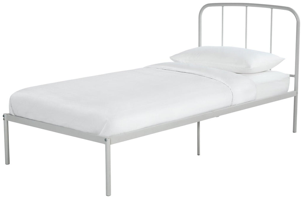 Freja Single Metal Bed Frame - Silver