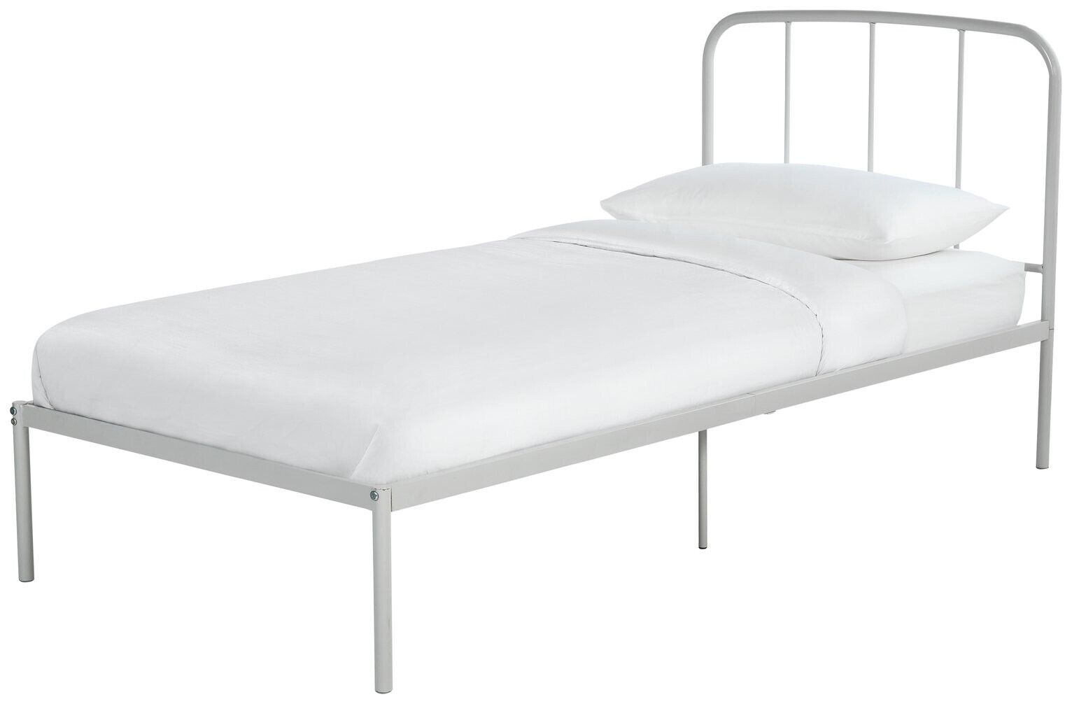 Freja Single Metal Bed Frame - Silver