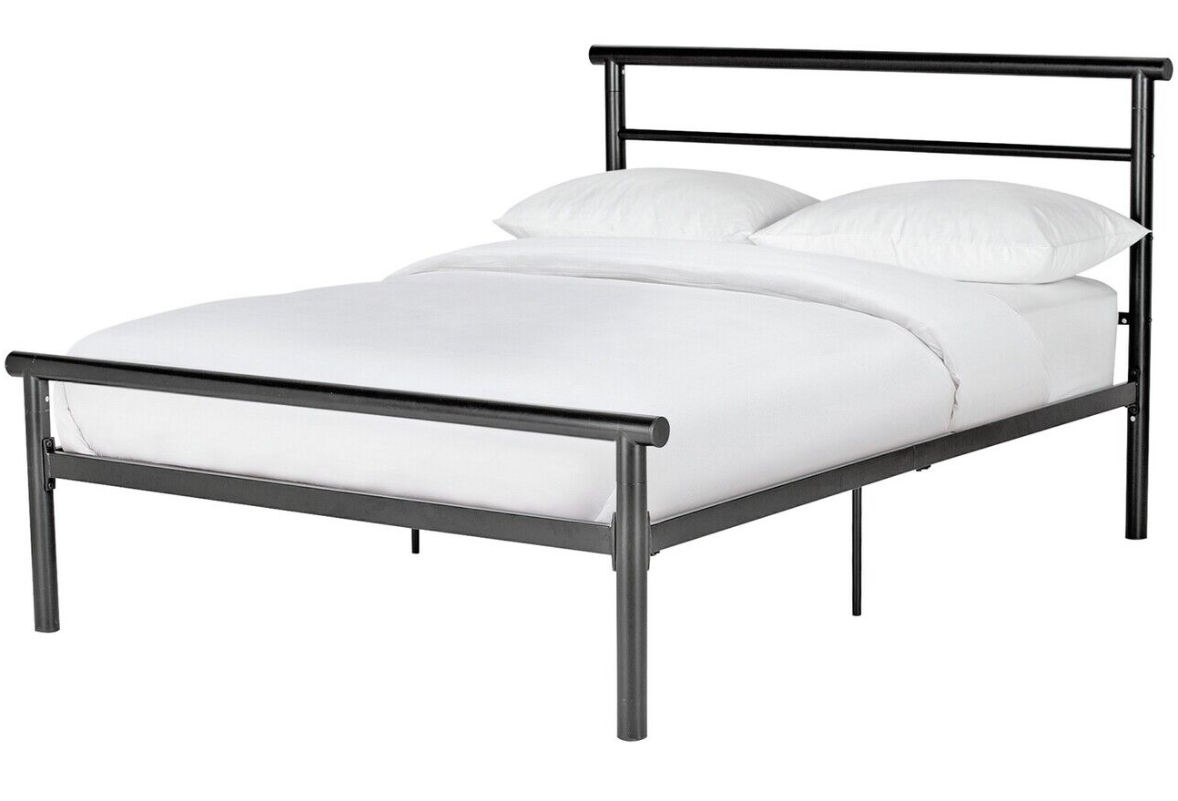 Home Avalon Small Double Metal Bed Frame Black | Sturdy Modern Bedroom Furniture