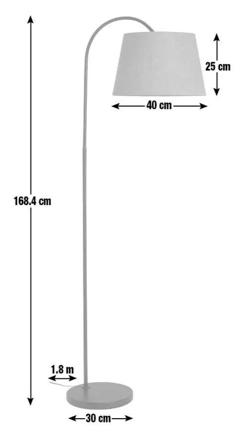 Habitat Arc Floor Lamp - Matte Black & Grey