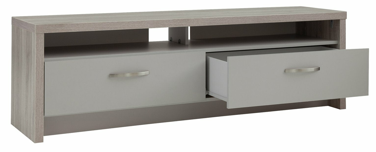 Habitat Venice 2 Drawer Large TV Unit - Grey | Modern Entertainment Furniture