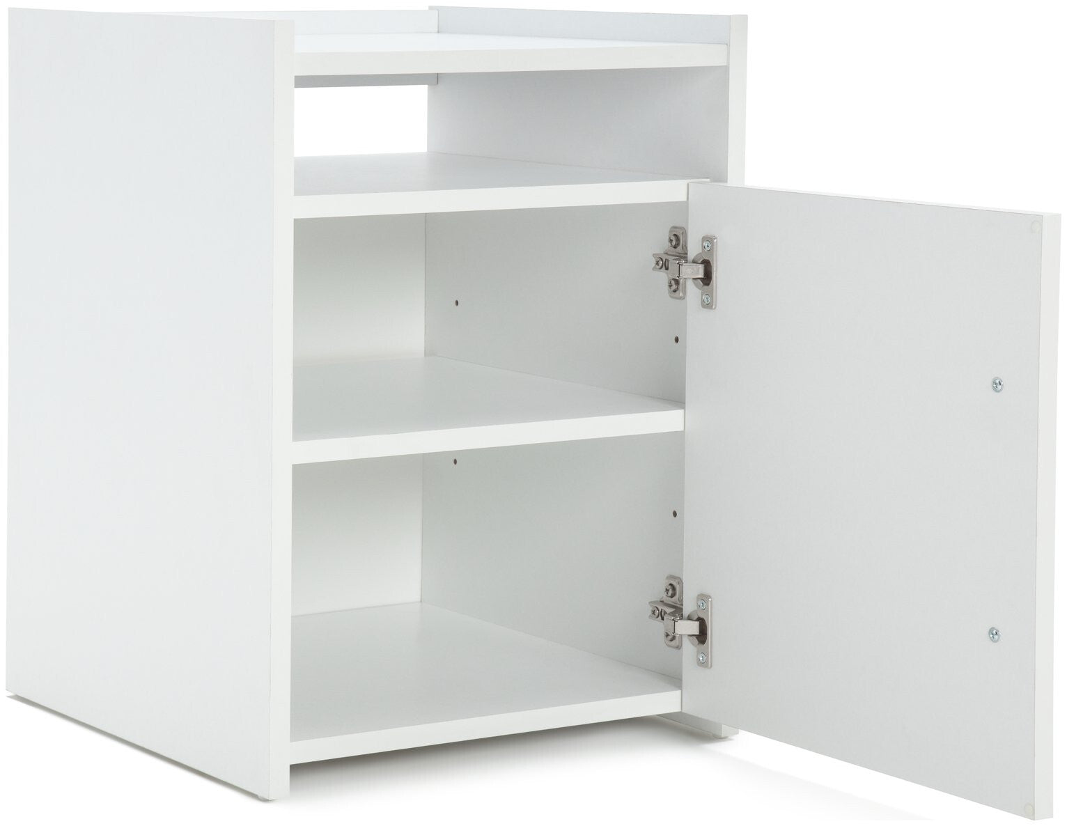 Oldham 1 Door Bedside Table - White | Nightstand, Small Cabinet, Bedroom Storage