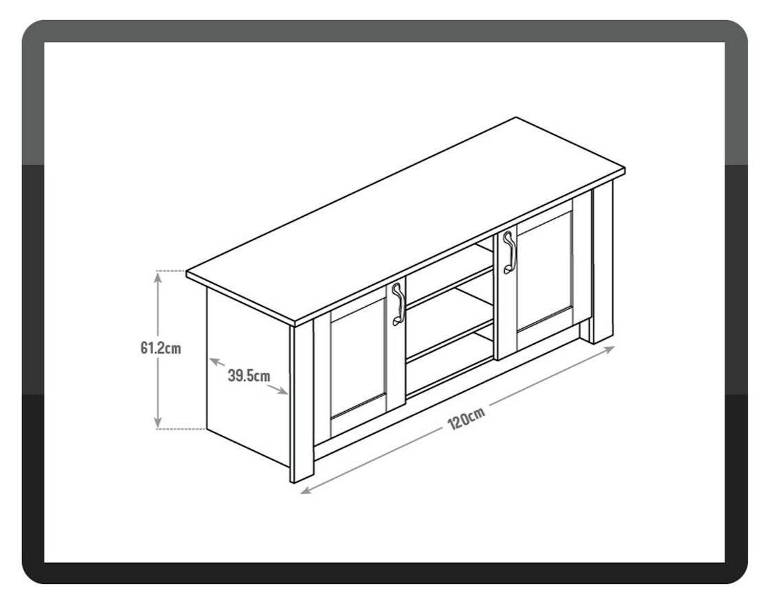 Ohio 2 Door Low Sideboard & TV Unit - Oak Effect ( B Grade 33296 - 33297 )